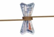 Rope around a $100 bill