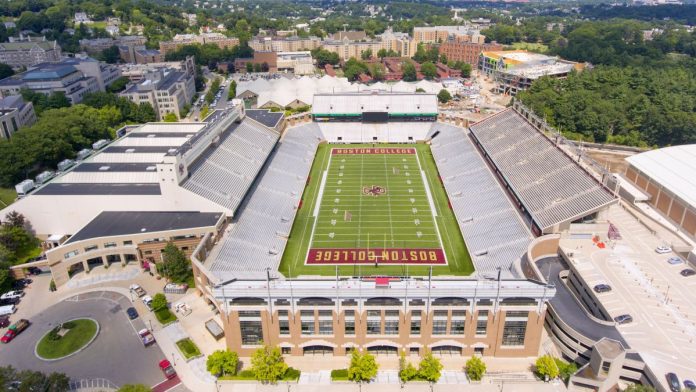 Massachusetts-fines-Fanatics-for-taking-bets-on-in-state-college-team Boston College's Alumni Field football stadium in Massachusetts