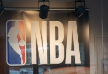 NBA logo as the league considers policy changes for ganbling.