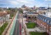 Aerial view of part of the Rutgers University campus in New Jersey