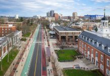 Aerial view of part of the Rutgers University campus in New Jersey