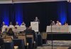 Prediction markets dominate conversation at NCLGS conference Panelists at NCLGS Winter Meeting 2025