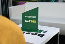 A table at a gaming conference reserved for bet365