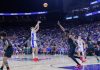 gameplAI signs up TxODDS to power AI pricing for college basketball A player shoots over a guard during an NCAA college basketball game