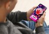 man playing online casino on phone