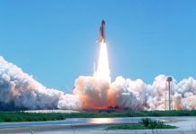 A rocket launches from the Kennedy Space Center in Florida
