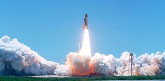 A rocket launches from the Kennedy Space Center in Florida