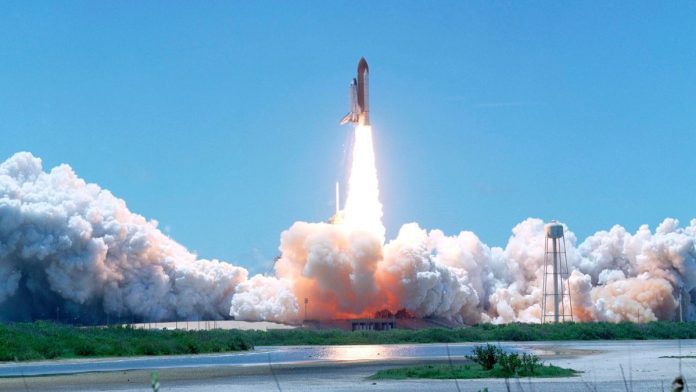 A rocket launches from the Kennedy Space Center in Florida
