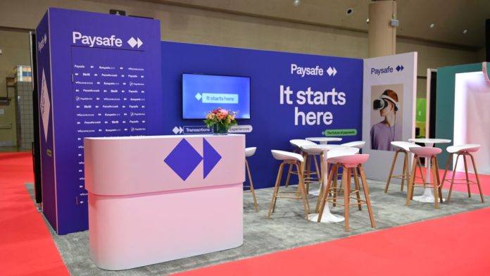 A Paysafe booth at an SBC event