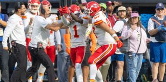 Kansas City Chiefs as Missouri posts its first month of sports betting handle and revenue.