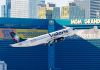 A plane takes off from Harry Reid International Airport in Las Vegas, Nevada