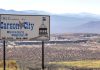 Nevada regulator takes Polymarket to state court over event contracts A sign for Nevada capital Carson City, overlooking the city