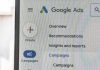 Google Ads screen on a computer monitor