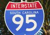 An I-95 road sign in South Carolina