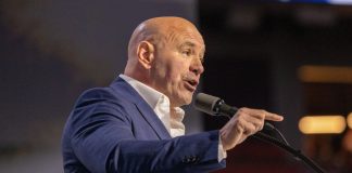 UFC cancels undercard fight after latest suspicious betting flag UFC CEO Dana White speaking at a podium