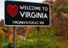 A Virginia sign as a lawmaker in the state introduces an online casino bill.