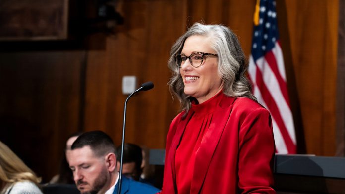 Arizona-Governor-Hobbs-Sports-Betting-Tax-Hike Arizona Gov. Katie Hobbs, who is proposing a tax rate increase on sports betting.