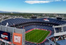 The Denver Broncos stadium in Denver, Colorado