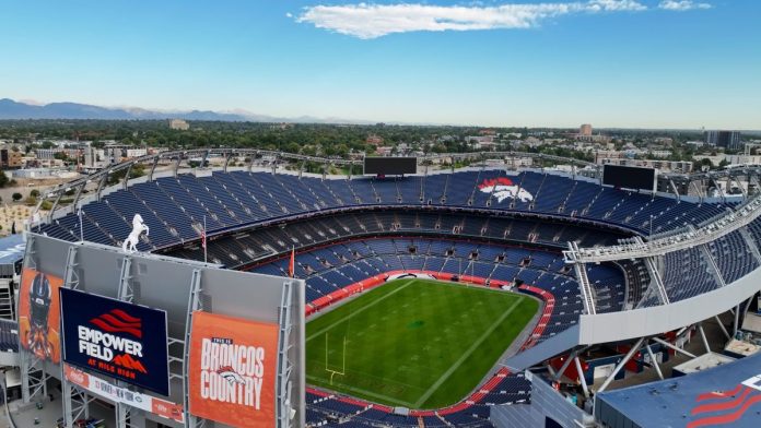 The Denver Broncos stadium in Denver, Colorado