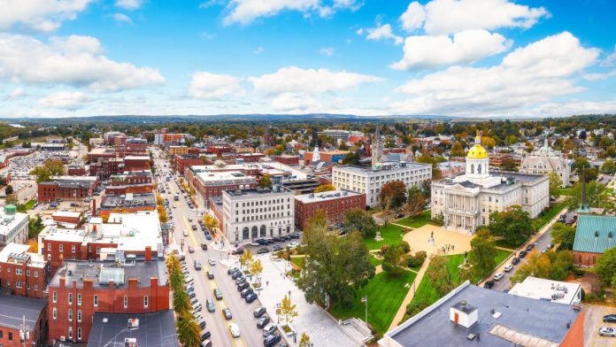 DraftKings-to-continue-as-New-Hampshire-sports-betting-monopolist Wide-angle shot of Concord, New Hampshire