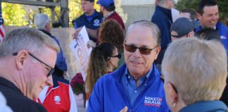 Indiana Gov. Mike Braun, who will consider a bill to ban online sweepstakes games in Indiana.