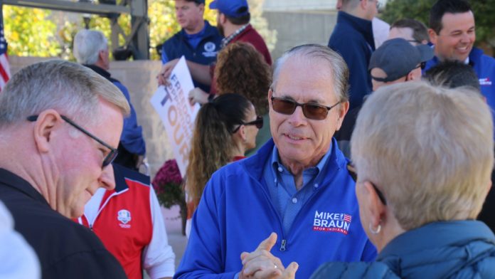 Gov-Braun-Indiana-Sweeps-Ban Indiana Gov. Mike Braun, who will consider a bill to ban online sweepstakes games in Indiana.
