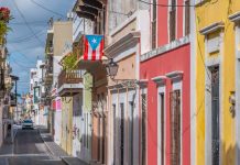 A colorful street in old San Juan, Puerto Rico