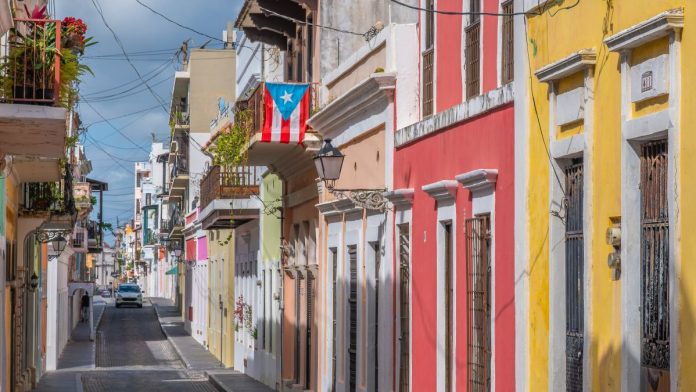 A colorful street in old San Juan, Puerto Rico