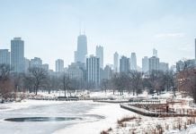 Illinois legislators advance attempt to block Chicago betting tax A view of the Chicago skyline in the snow