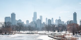 Illinois legislators advance attempt to block Chicago betting tax A view of the Chicago skyline in the snow