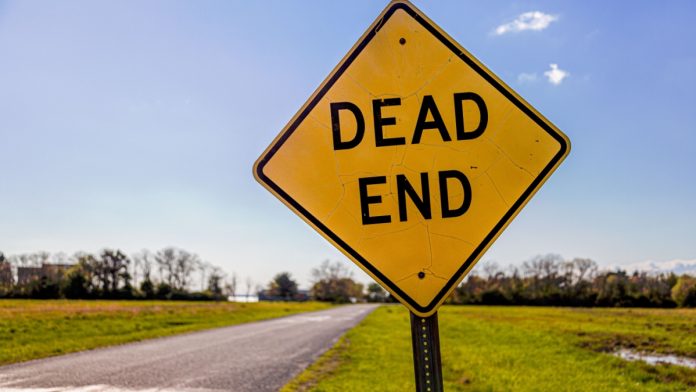 NOVOMATIC-AG-DEAL-AINSWORTH-DEAD-END Dead end sign as NOVOMATIC's deal to acquire full control of Ainsworth hits a dead end.
