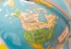 North America on a globe as Sportradar shares integrity data for the region.