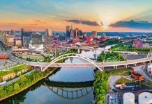 A wide-angle shot of Nashville, Tennessee