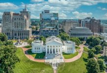 Aerial view of capitol square in Richmond, Virginia