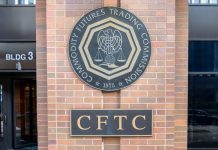 The CFTC logo on its headquarters in Washington, D.C.