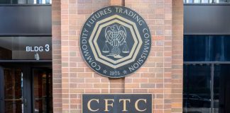 The CFTC logo on its headquarters in Washington, D.C.