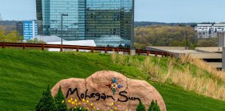 The Mohegan Sun logo in Connecticut