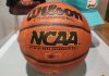 An NCAA basketball used during March Madness