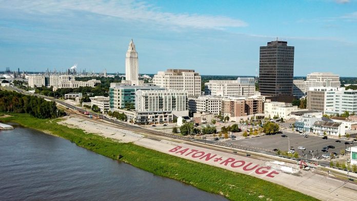 Louisiana-legislators-put-prop-bet-and-sweepstakes-bans-on-agenda Wide view of Baton Rogue including the Louisiana State Capitol