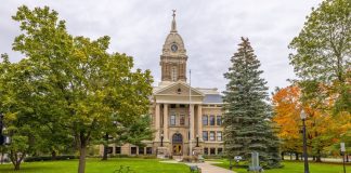The courthouse in Ingham County where Michigan has sued Kalshi