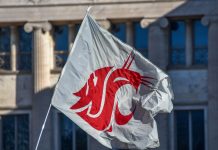 Washington State flag as the Pac-12 secures a partnership with Genius Sports.