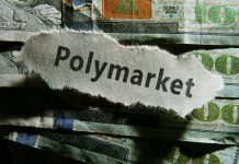 Polymarket logo as the company sues Michigan's attorney general.