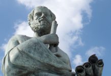 A statue of Greek philosopher Aristotle