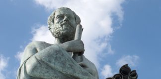 A statue of Greek philosopher Aristotle