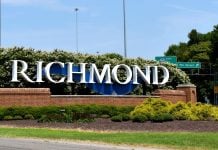 A sign welcoming people to Richmond, Virginia