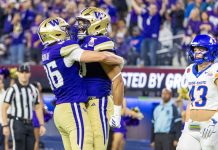 Washington football players as the state approves a bill to allow wagering on in-state colleges.