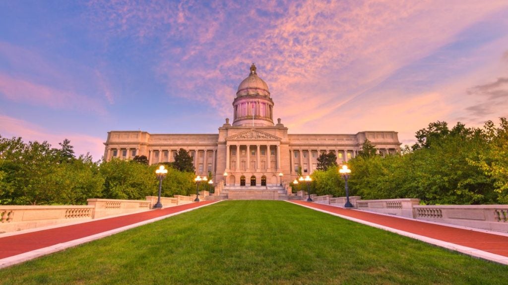 The Kentucky State Capitol at dusk