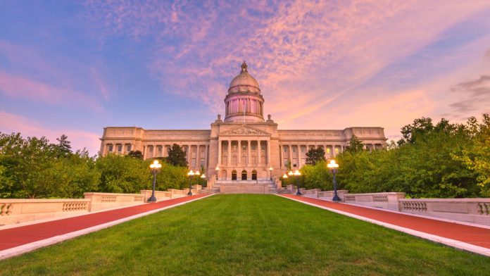The Kentucky State Capitol at dusk