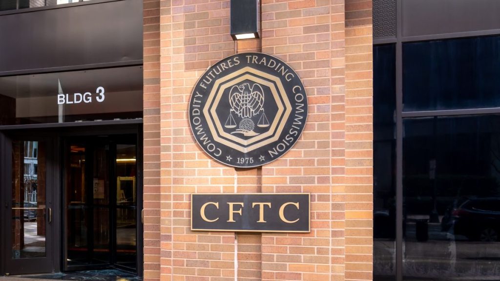 Entrance to the CFTC on its headquarters building in Washington