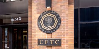 Entrance to the CFTC on its headquarters building in Washington